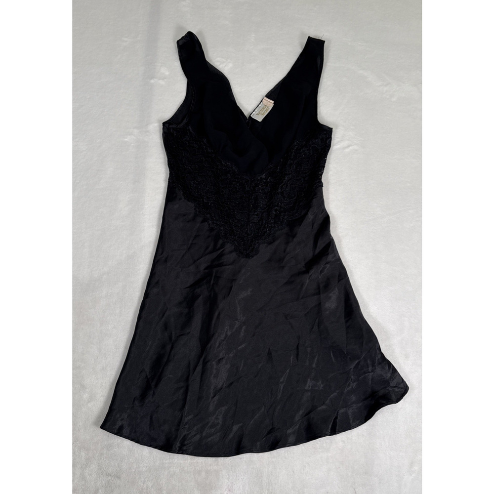 Victoria's Secret Vintage Black Lace Slip Dress Night Gown Small Benefits Chrty